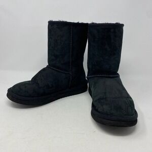 Womens Sheepskin Boots Size 6 Black Cozy‎ Apres Ski Cabincore It Girl Lounge